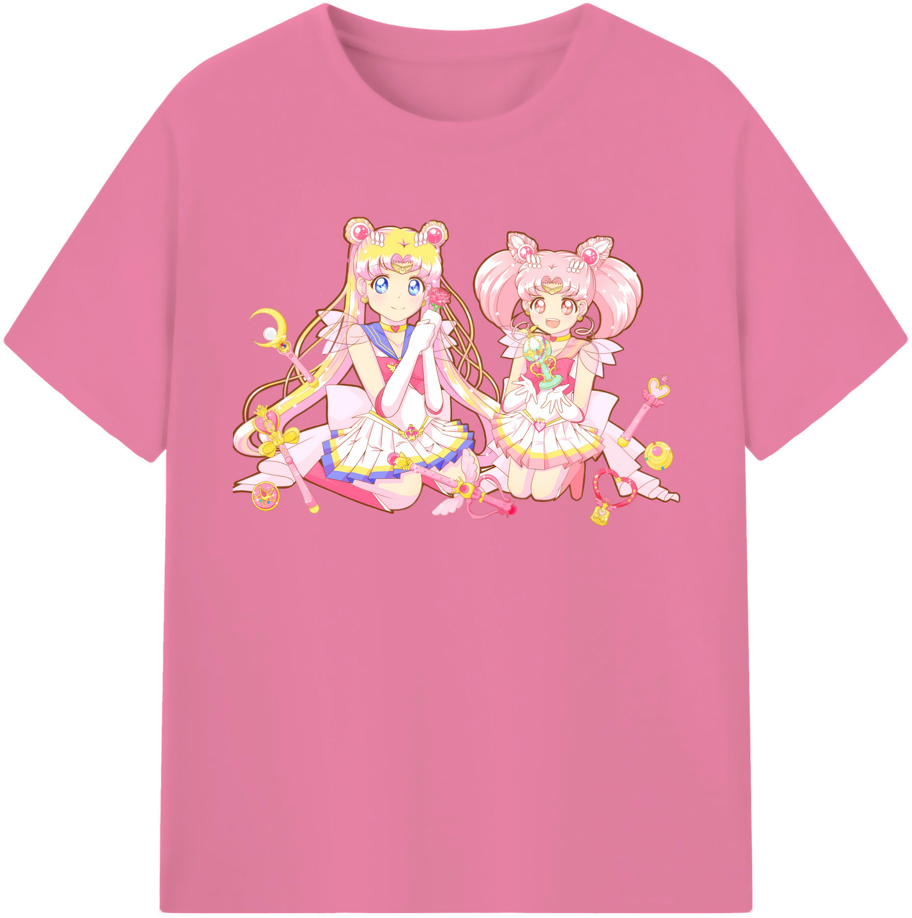 （画像用） 美少女戦士セーラームーン 月野 うさぎ つきの うさぎ Sailor Moon Tsukino Usagi 綿100％半袖Tシャツ（フロントプリント）